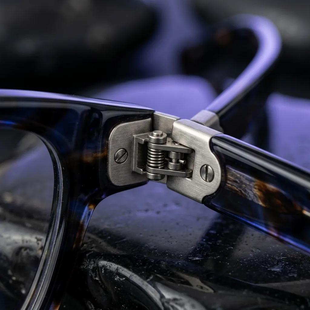 Close-up of BlueLume headset-compatible titanium temple arms